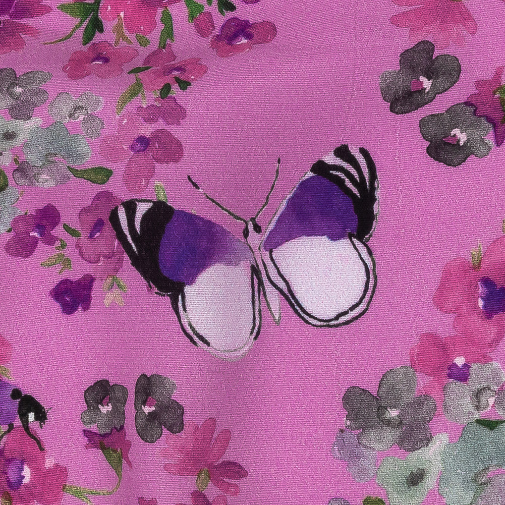 Sustainable Viscose Woven Print - Orchid Butterflies and Flowers - Mood Exclusive Mariposa Oasis Detail Sustainable Viscose Woven Print - Orchid Butterflies and Flowers - Mood Exclusive Mariposa Oasis Detail