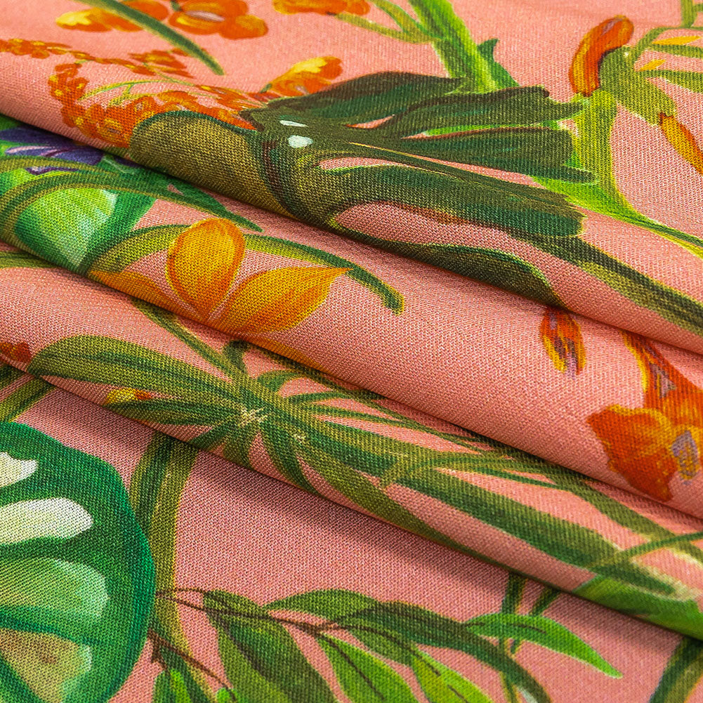 Mood Exclusive Pink Lily Pad Paradise Sustainable Viscose Woven - Folded Mood Exclusive Pink Lily Pad Paradise Sustainable Viscose Woven - Folded
