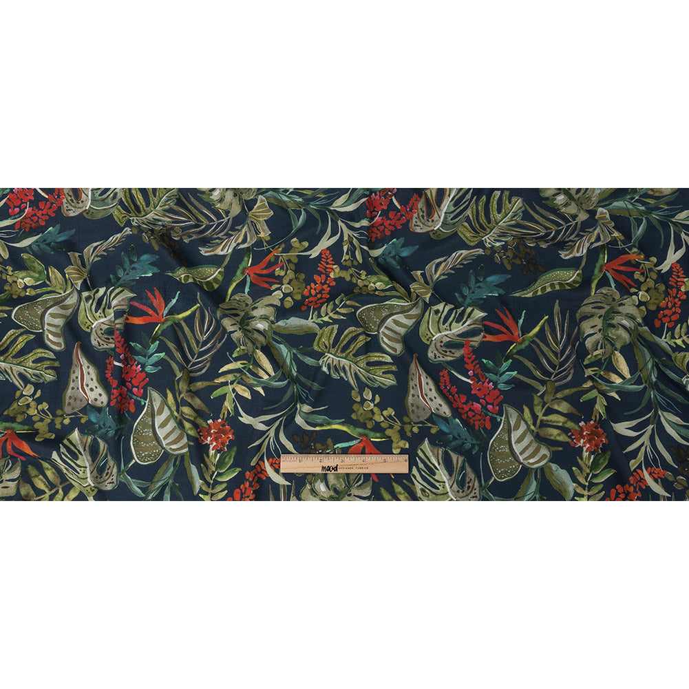 Mood Exclusive Navy Subtropic Vegetation Sustainable Viscose Woven - Full Mood Exclusive Navy Subtropic Vegetation Sustainable Viscose Woven - Full