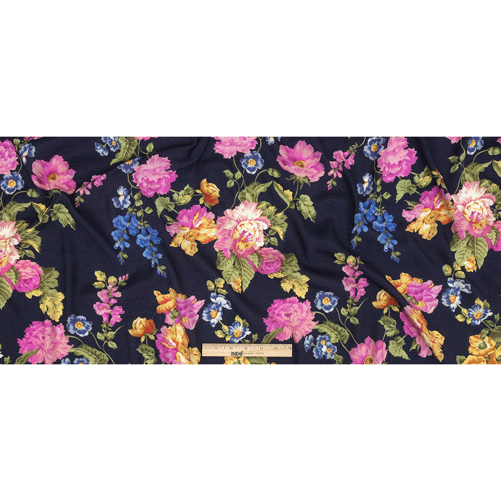 Mood Exclusive Navy Flores de la Toscana Gauzy Viscose Crepe - Full Mood Exclusive Navy Flores de la Toscana Gauzy Viscose Crepe - Full