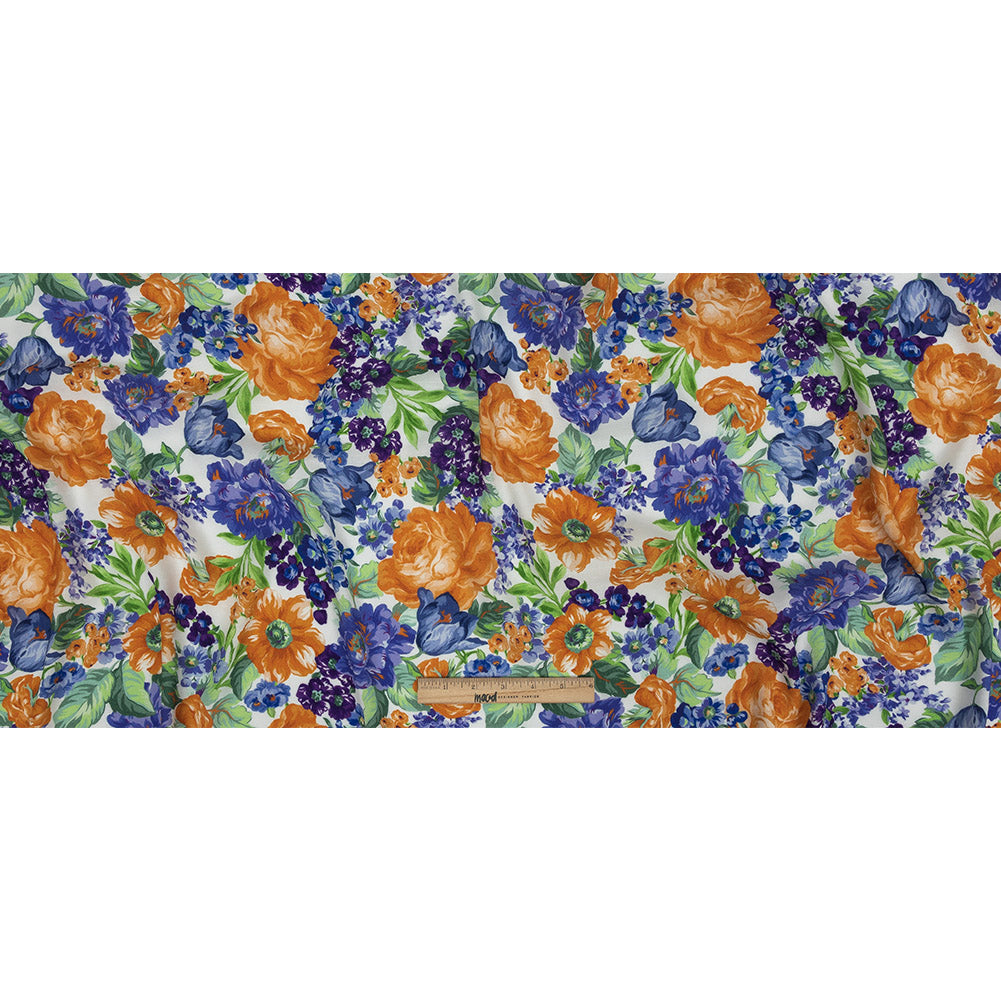 Mood Exclusive White Flowers by Vincent Gauzy Viscose Crepe - Full Mood Exclusive White Flowers by Vincent Gauzy Viscose Crepe - Full