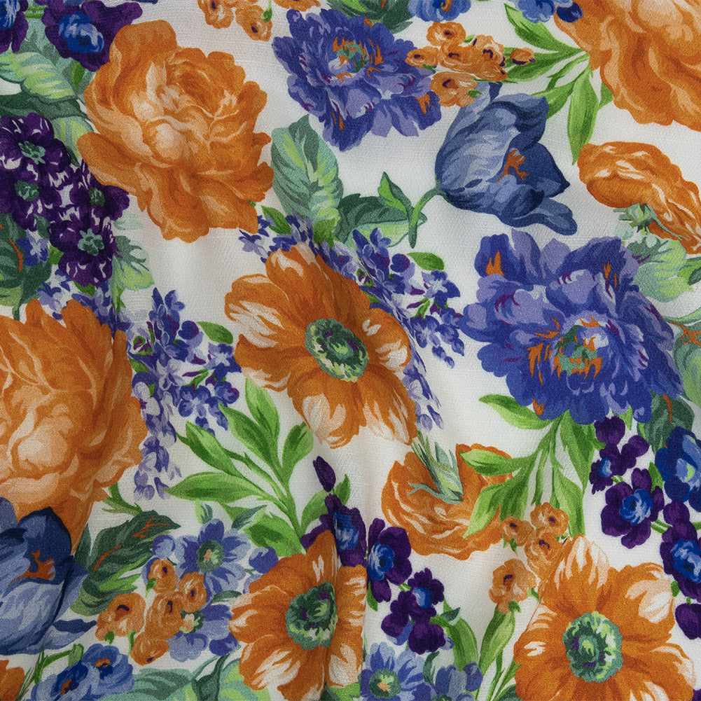Mood Exclusive White Flowers by Vincent Gauzy Viscose Crepe Mood Exclusive White Flowers by Vincent Gauzy Viscose Crepe