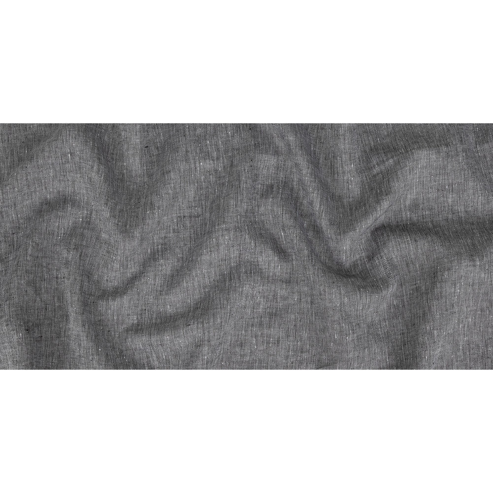 Minerva Heathered Black Lightweight Linen Chambray - Folded Minerva Heathered Black Lightweight Linen Chambray - Folded
