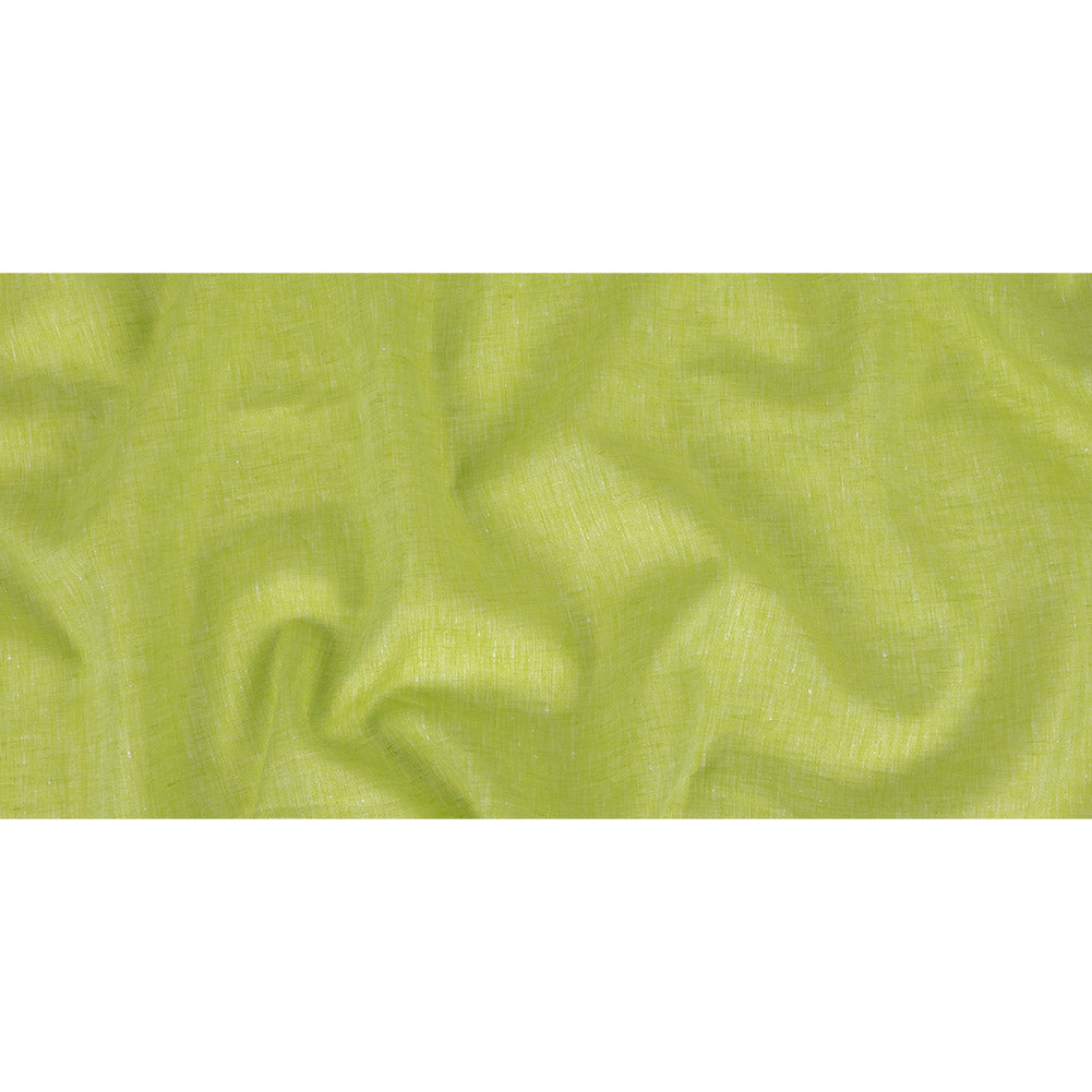 Minerva Heathered Lime Green Lightweight Linen Chambray - Folded Minerva Heathered Lime Green Lightweight Linen Chambray - Folded