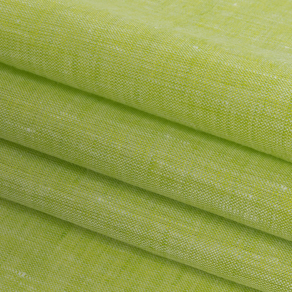 Minerva Heathered Lime Green Lightweight Linen Chambray - Detail Minerva Heathered Lime Green Lightweight Linen Chambray - Detail