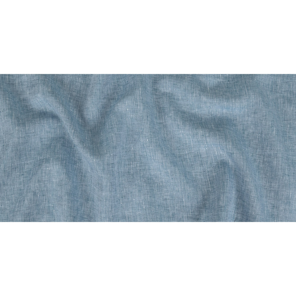 Lightweight Linen Chambray - Heathered Faded Denim - Minerva Collection Folded Lightweight Linen Chambray - Heathered Faded Denim - Minerva Collection Folded