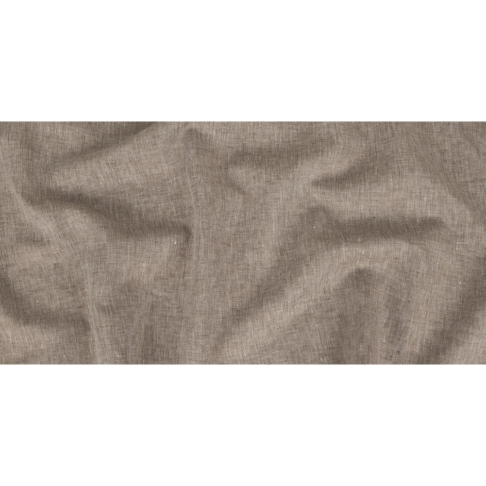 Minerva Heathered Brown Lightweight Linen Chambray - Folded Minerva Heathered Brown Lightweight Linen Chambray - Folded