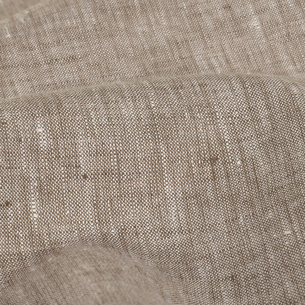 Minerva Heathered Brown Lightweight Linen Chambray - Full Minerva Heathered Brown Lightweight Linen Chambray - Full