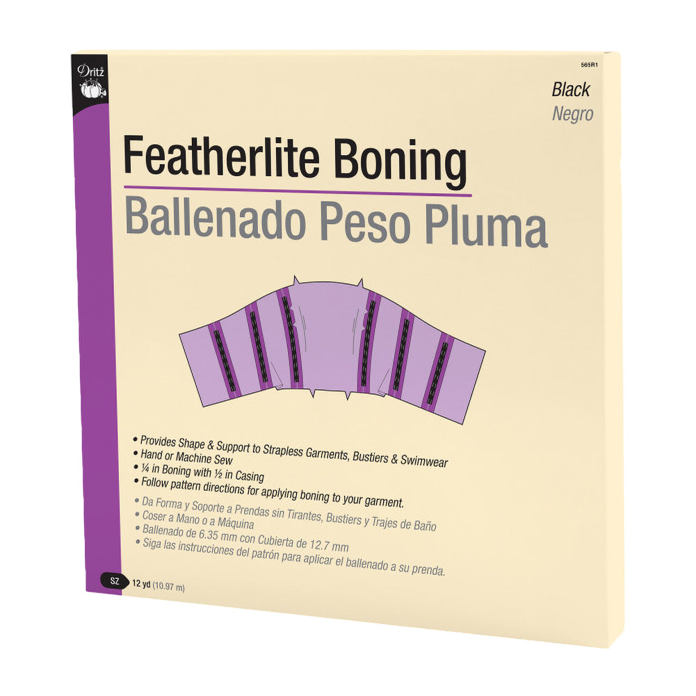 Dritz 1/4" Featherlite Boning with 1/2" Casing - Black - 12yds Dritz 1/4" Featherlite Boning with 1/2" Casing - Black - 12yds