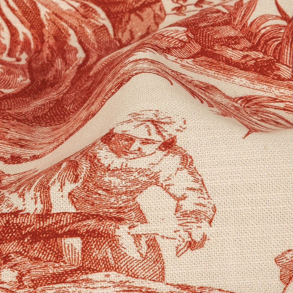 Victoria Amaryllis Toile Printed Cotton Canvas - Detail