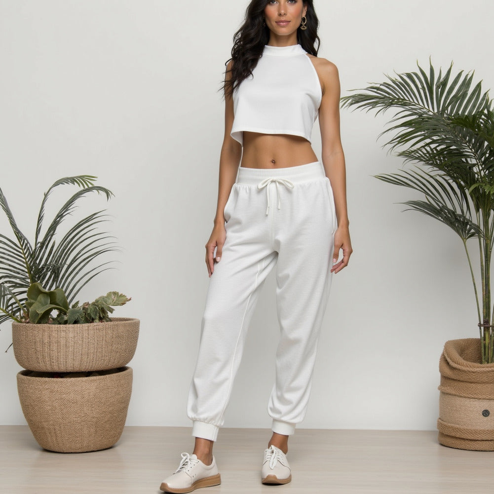 Cotton French Terry Knit - White - Elida Collection Cotton French Terry Knit - White - Elida Collection