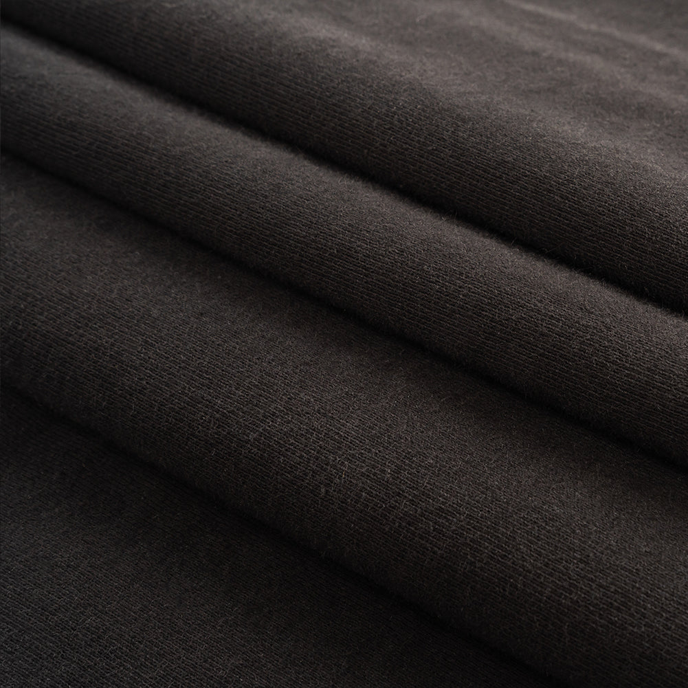 Black Cotton French Terry - Folded Black Cotton French Terry - Folded