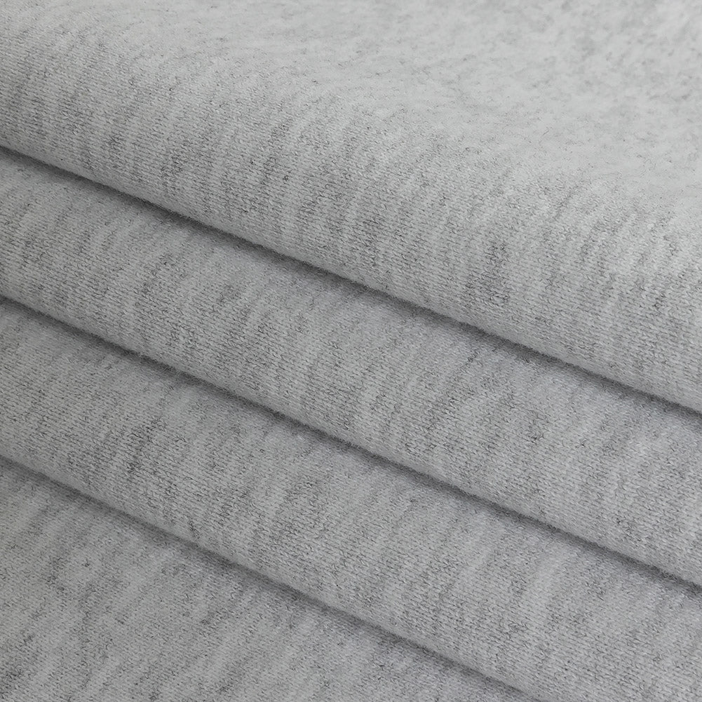 Tejido de felpa francesa de algodón - Gris claro jaspeado y blanco - Colección Elida Tejido de felpa francesa de algodón - Gris claro jaspeado y blanco - Colección Elida