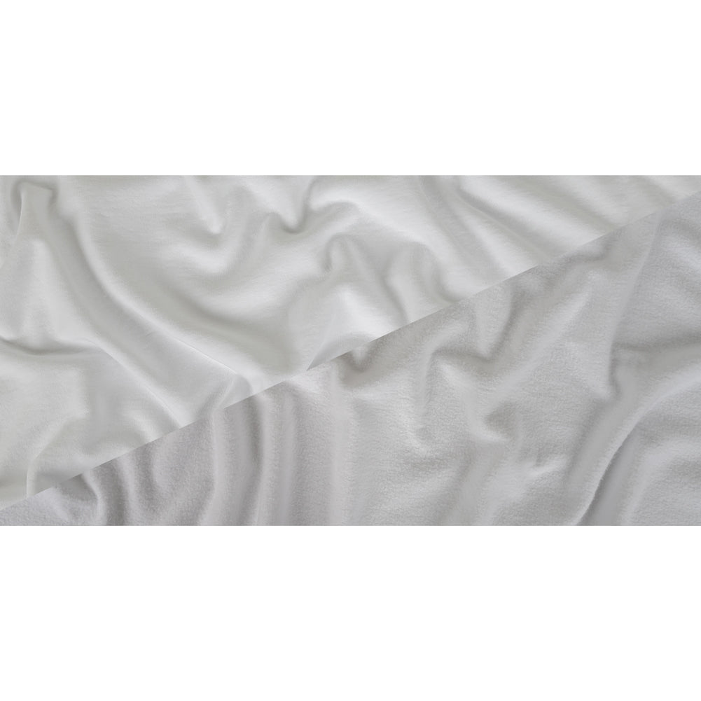 White Cotton Fleece Backed Jersey - Full White Cotton Fleece Backed Jersey - Full