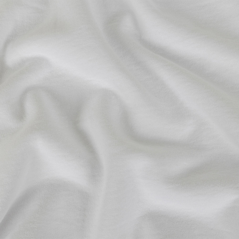 White Cotton Fleece Backed Jersey White Cotton Fleece Backed Jersey