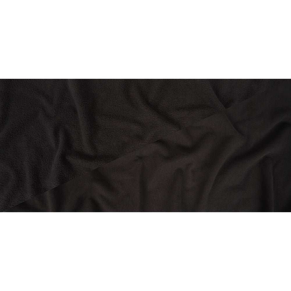 Black Cotton Fleece Backed Jersey - Full Black Cotton Fleece Backed Jersey - Full