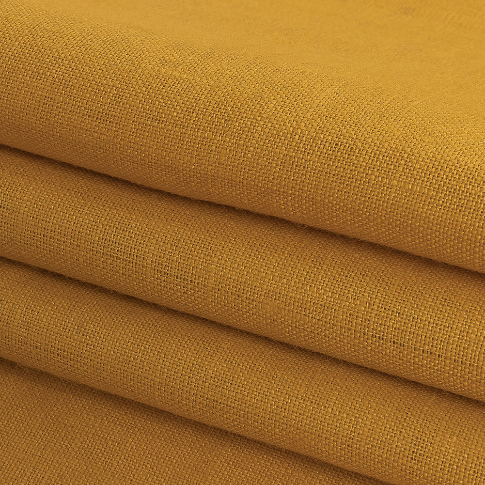 Grasmere Bright Gold Medium Weight Linen Woven - Detail Grasmere Bright Gold Medium Weight Linen Woven - Detail