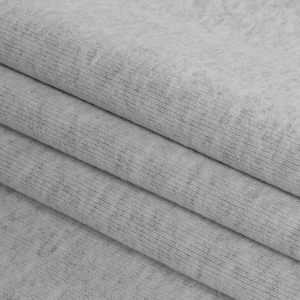 Heathered Pale Gray Tubular Cotton 1x1 Rib Knit - Folded Heathered Pale Gray Tubular Cotton 1x1 Rib Knit - Folded