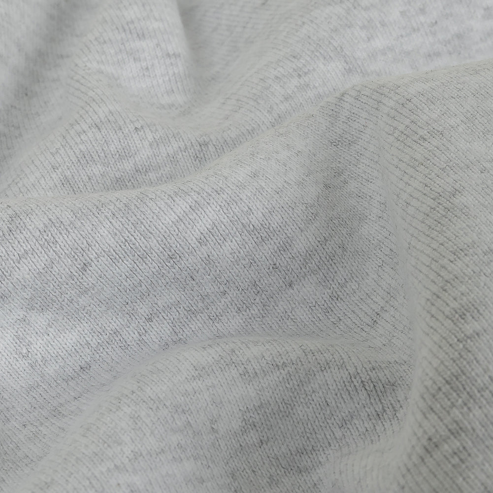 Heathered Pale Gray Tubular Cotton 1x1 Rib Knit - Detail Heathered Pale Gray Tubular Cotton 1x1 Rib Knit - Detail
