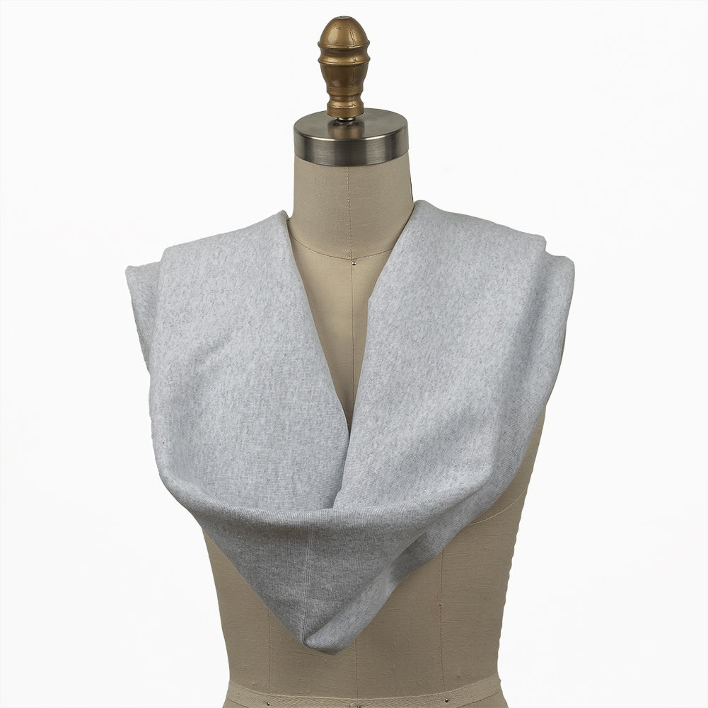 Heathered Pale Gray Tubular Cotton 1x1 Rib Knit Heathered Pale Gray Tubular Cotton 1x1 Rib Knit