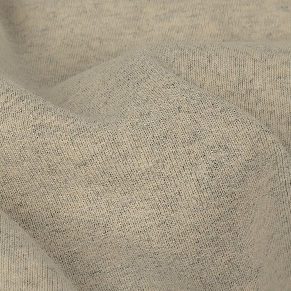 Heathered Moonbeam and Quarry Tubular Cotton 1x1 Rib Knit - Detail Heathered Moonbeam and Quarry Tubular Cotton 1x1 Rib Knit - Detail
