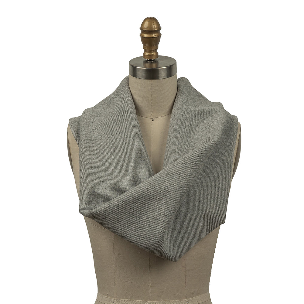Heathered Gray Tubular Cotton 2x2 Rib Knit Heathered Gray Tubular Cotton 2x2 Rib Knit