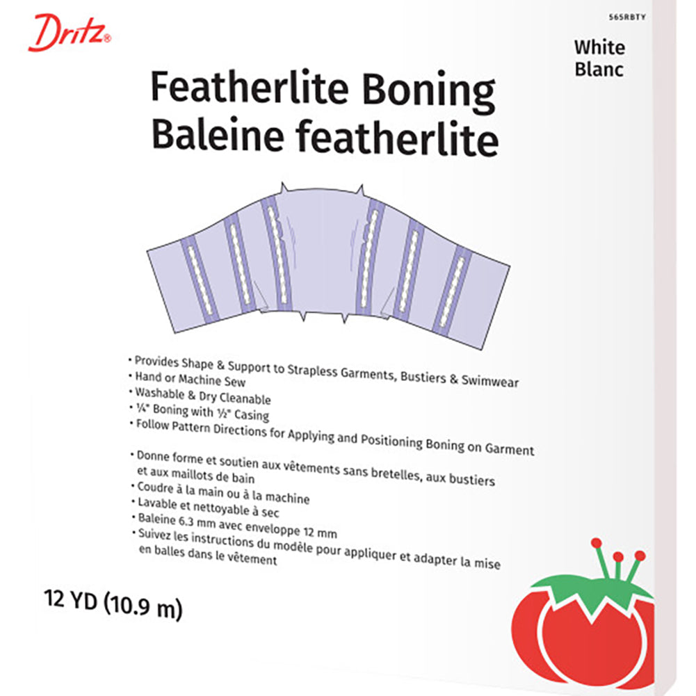 Dritz Featherlite Boning with 1/2" Casing - White - 0.25" x 12yds Dritz Featherlite Boning with 1/2" Casing - White - 0.25" x 12yds