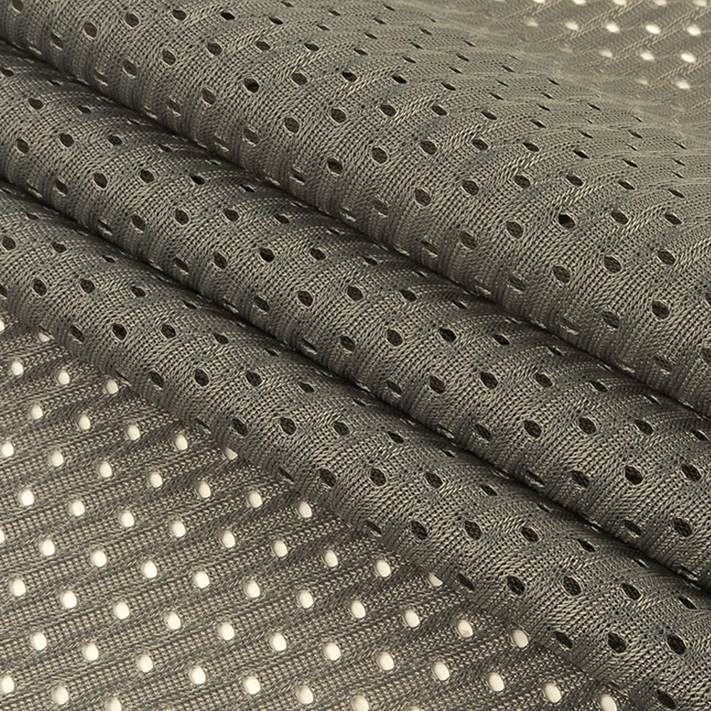 Polyester Athletic Mesh - Charcoal - Heracles Collection Detail Polyester Athletic Mesh - Charcoal - Heracles Collection Detail