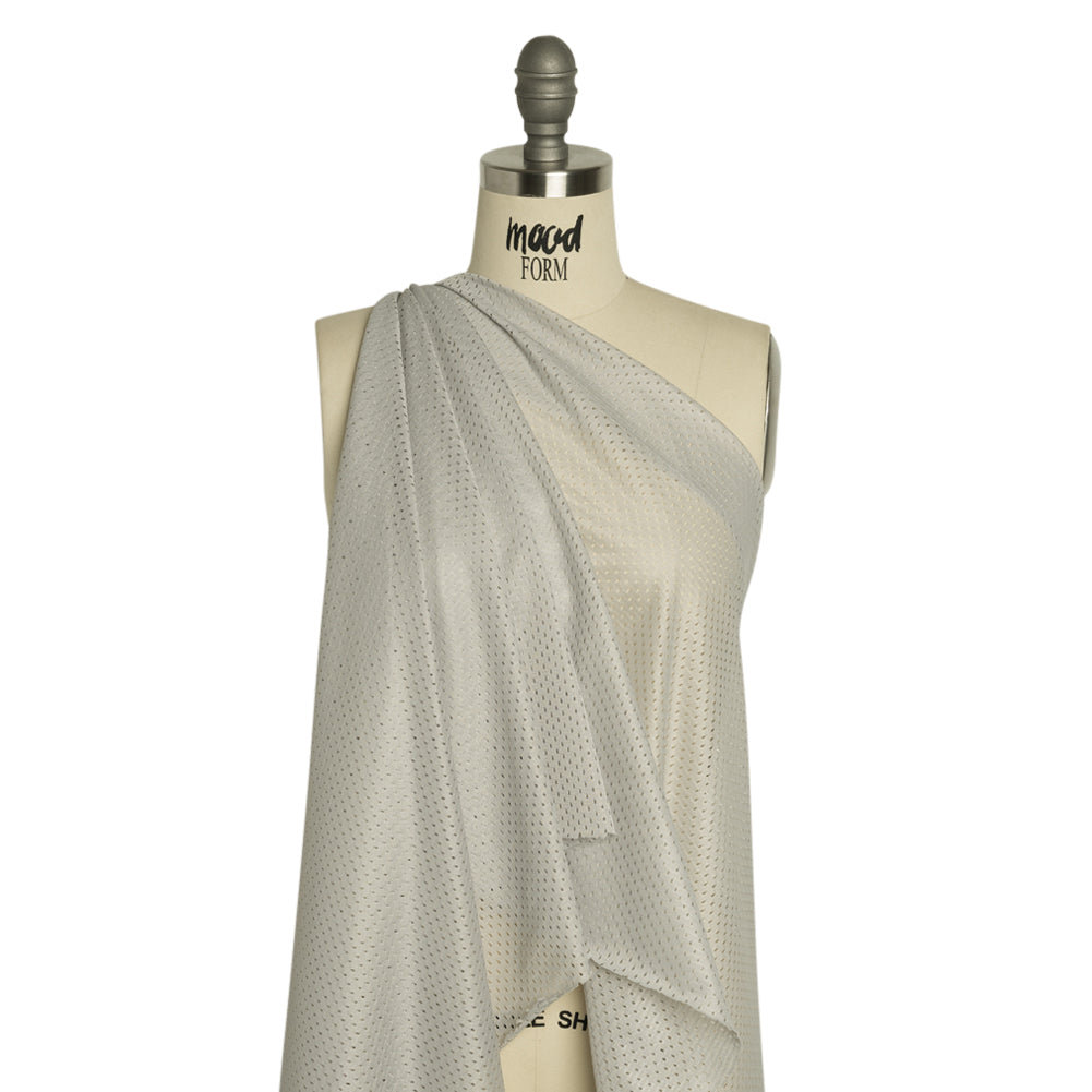 Polyester Athletic Mesh - Silver - Heracles Collection Detail Polyester Athletic Mesh - Silver - Heracles Collection Detail