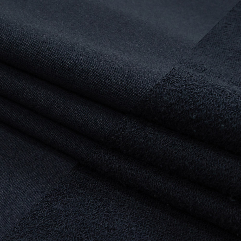 Navy Cotton French Terry - Folded Navy Cotton French Terry - Folded