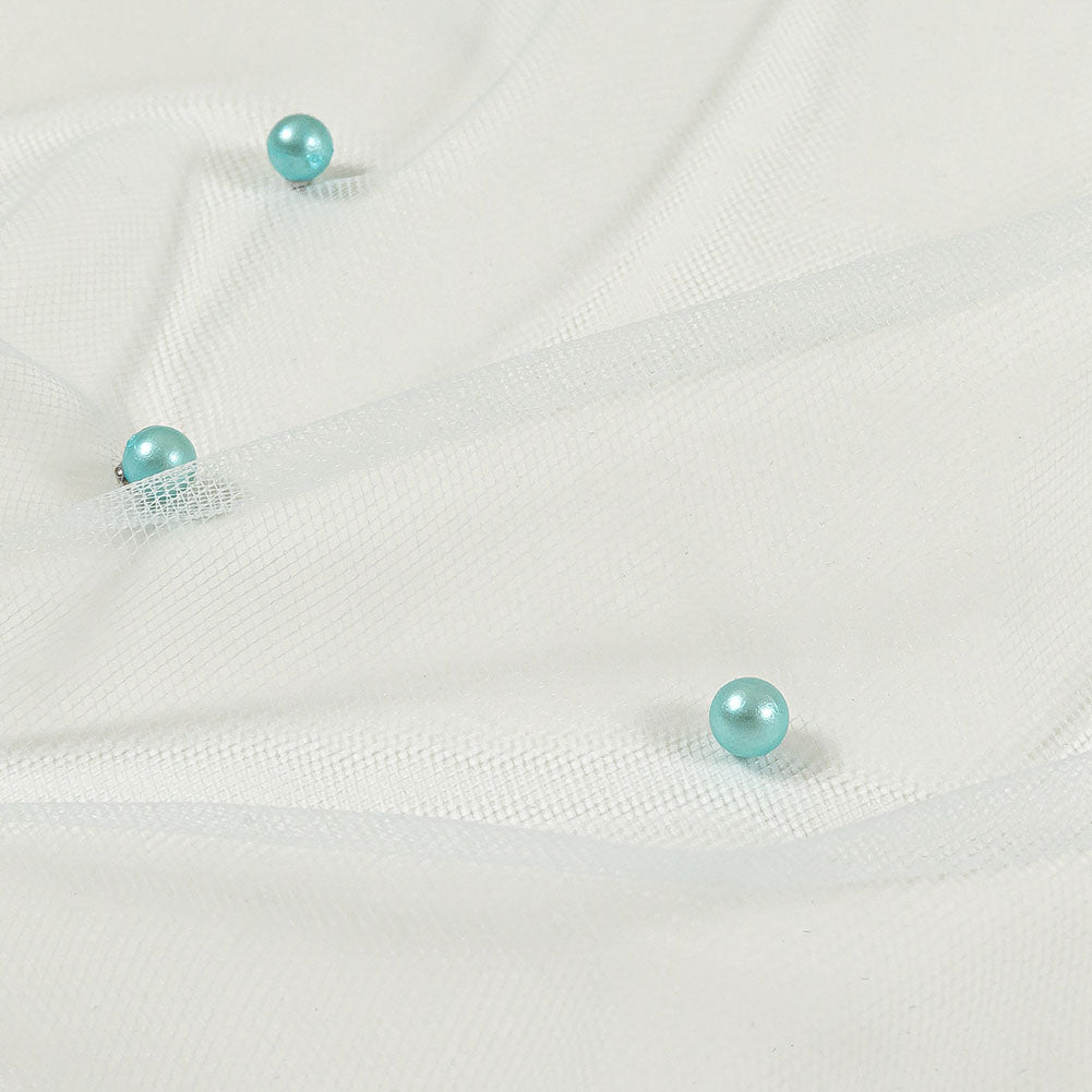 Sylvie Pale Blue Beaded Tulle - Folded Sylvie Pale Blue Beaded Tulle - Folded