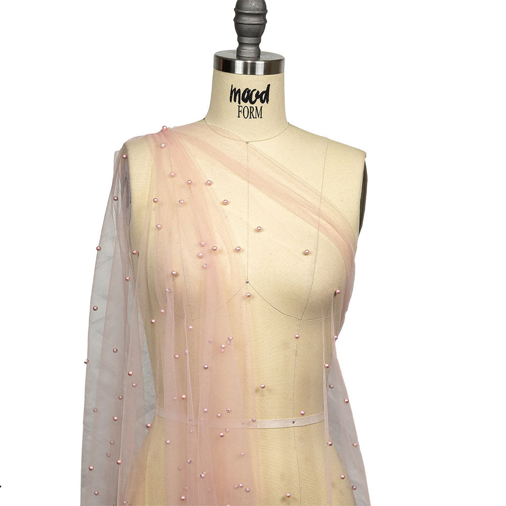 Sylvie Mellow Rose Beaded Tulle - Detail Sylvie Mellow Rose Beaded Tulle - Detail
