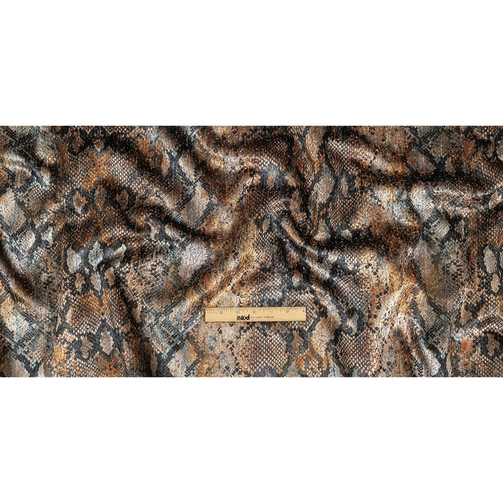 Goldeneye Snakeskin Diamond Textured Polyester Velvet - Full Goldeneye Snakeskin Diamond Textured Polyester Velvet - Full