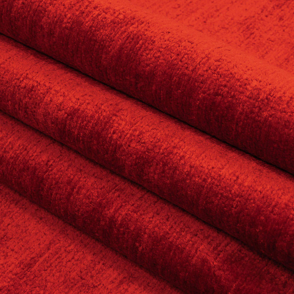Red Acrylic and Polyester Upholstery Chenille Folded Red Acrylic and Polyester Upholstery Chenille Folded