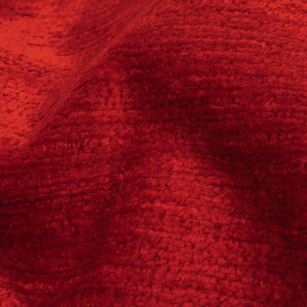 Red Acrylic and Polyester Upholstery Chenille Detail Red Acrylic and Polyester Upholstery Chenille Detail