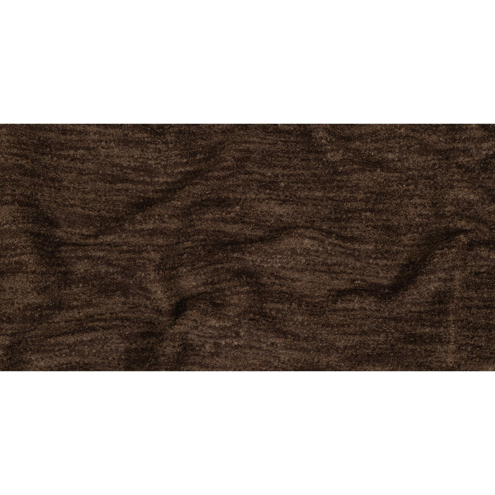 Chocolate Striated Upholstery Boucle with Tan Woven Backing - Full Chocolate Striated Upholstery Boucle with Tan Woven Backing - Full