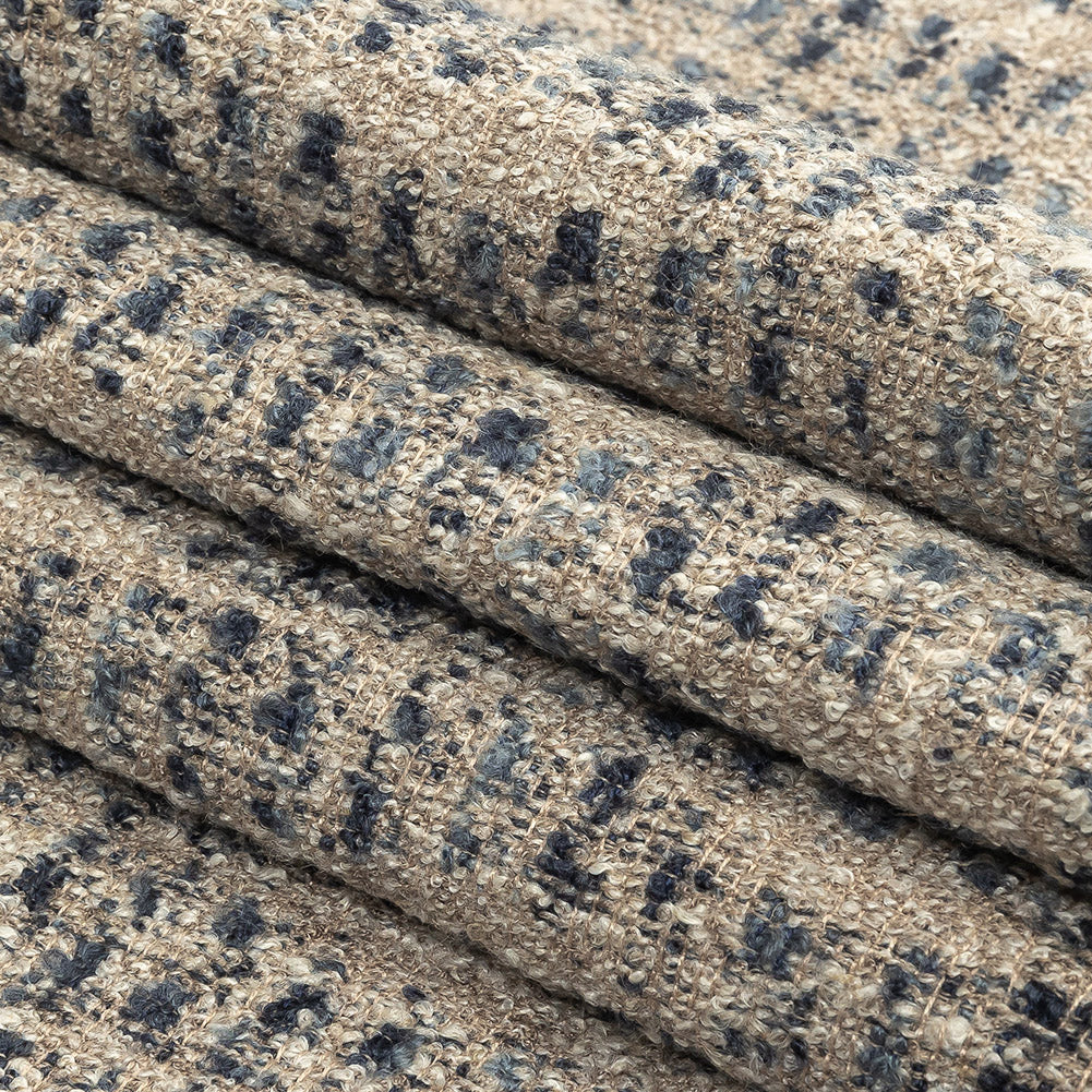 Indigo Spotted Viscose Boucle - Folded