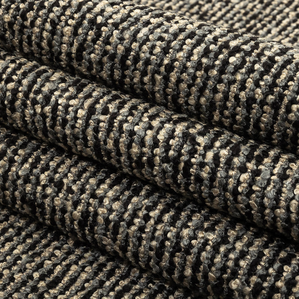 Onyx Striped Acrylic Upholstery Boucle Folded Onyx Striped Acrylic Upholstery Boucle Folded