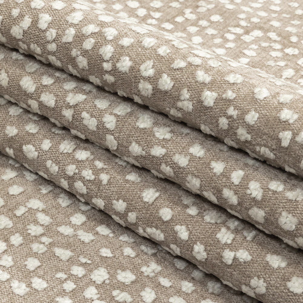 Beige Raised Spots Acrylic Chenille Woven - Folded Beige Raised Spots Acrylic Chenille Woven - Folded