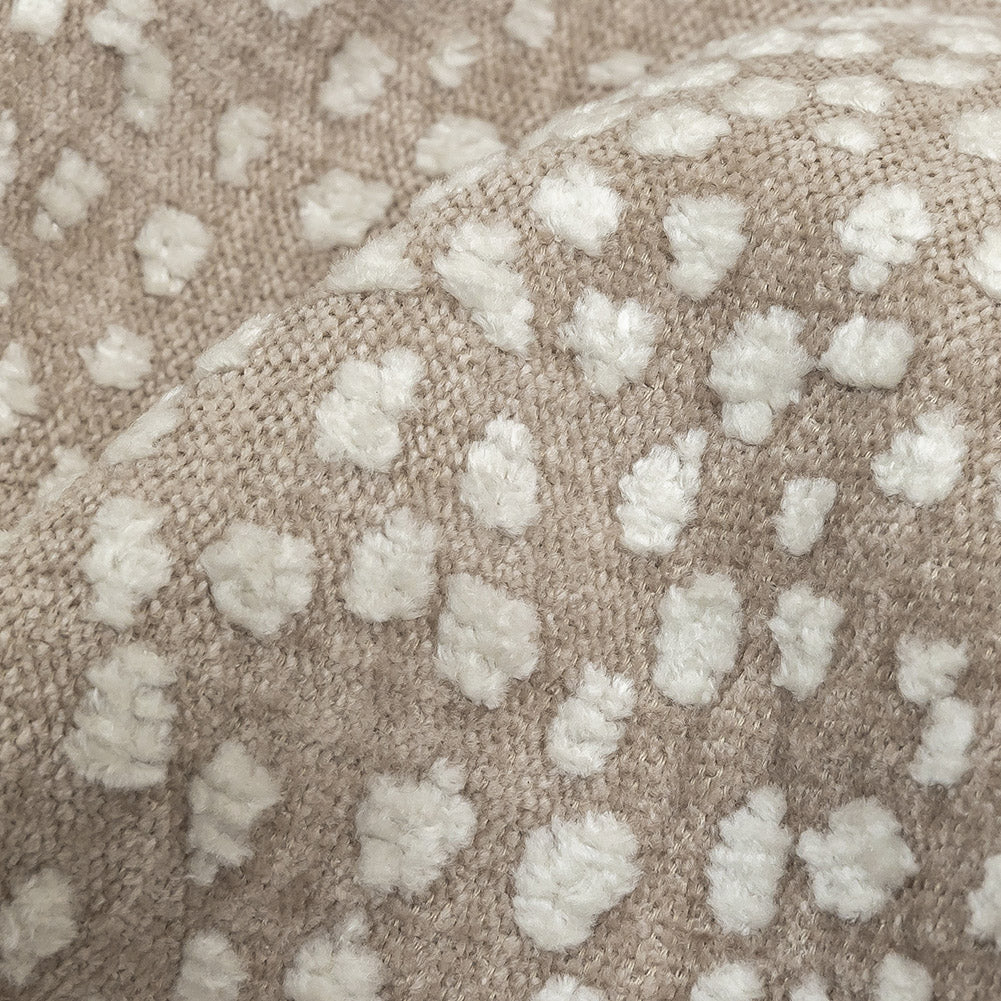 Beige Raised Spots Acrylic Chenille Woven - Detail Beige Raised Spots Acrylic Chenille Woven - Detail