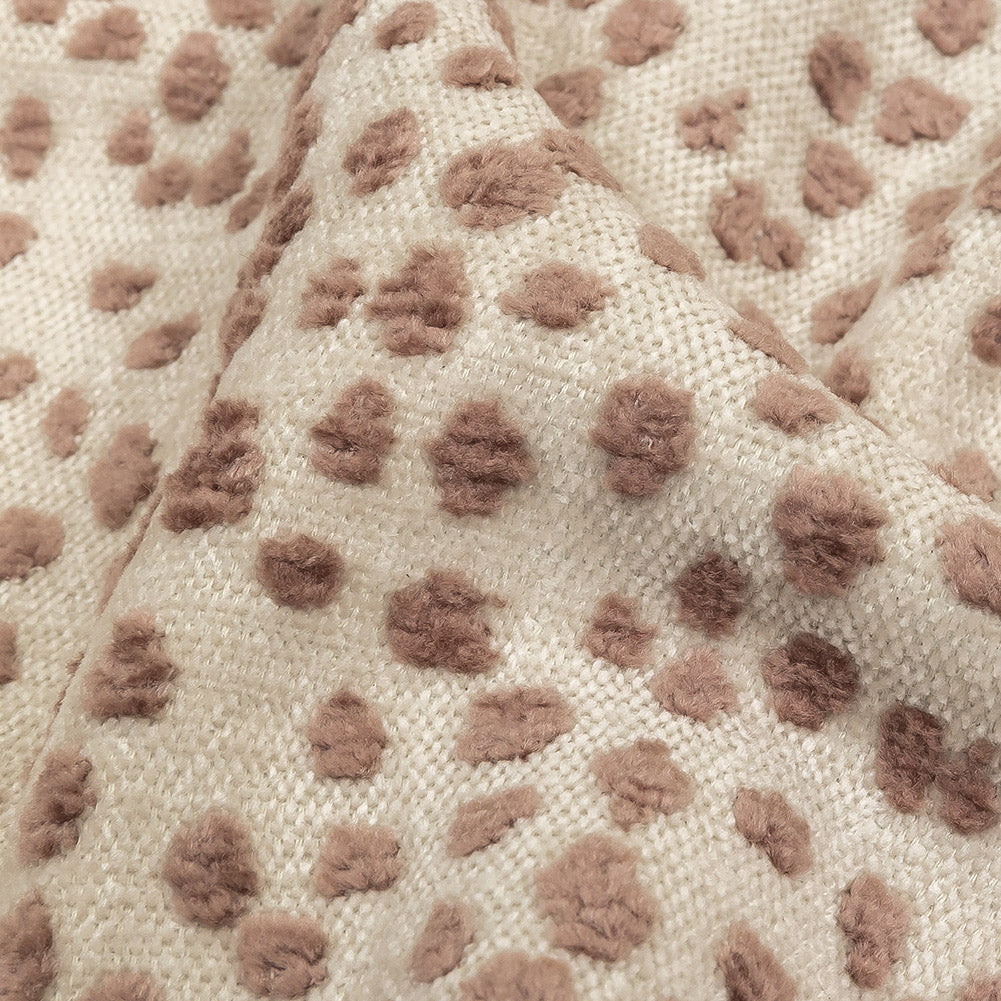 Rosewater Raised Spots Acrylic Chenille Woven - Detail Rosewater Raised Spots Acrylic Chenille Woven - Detail