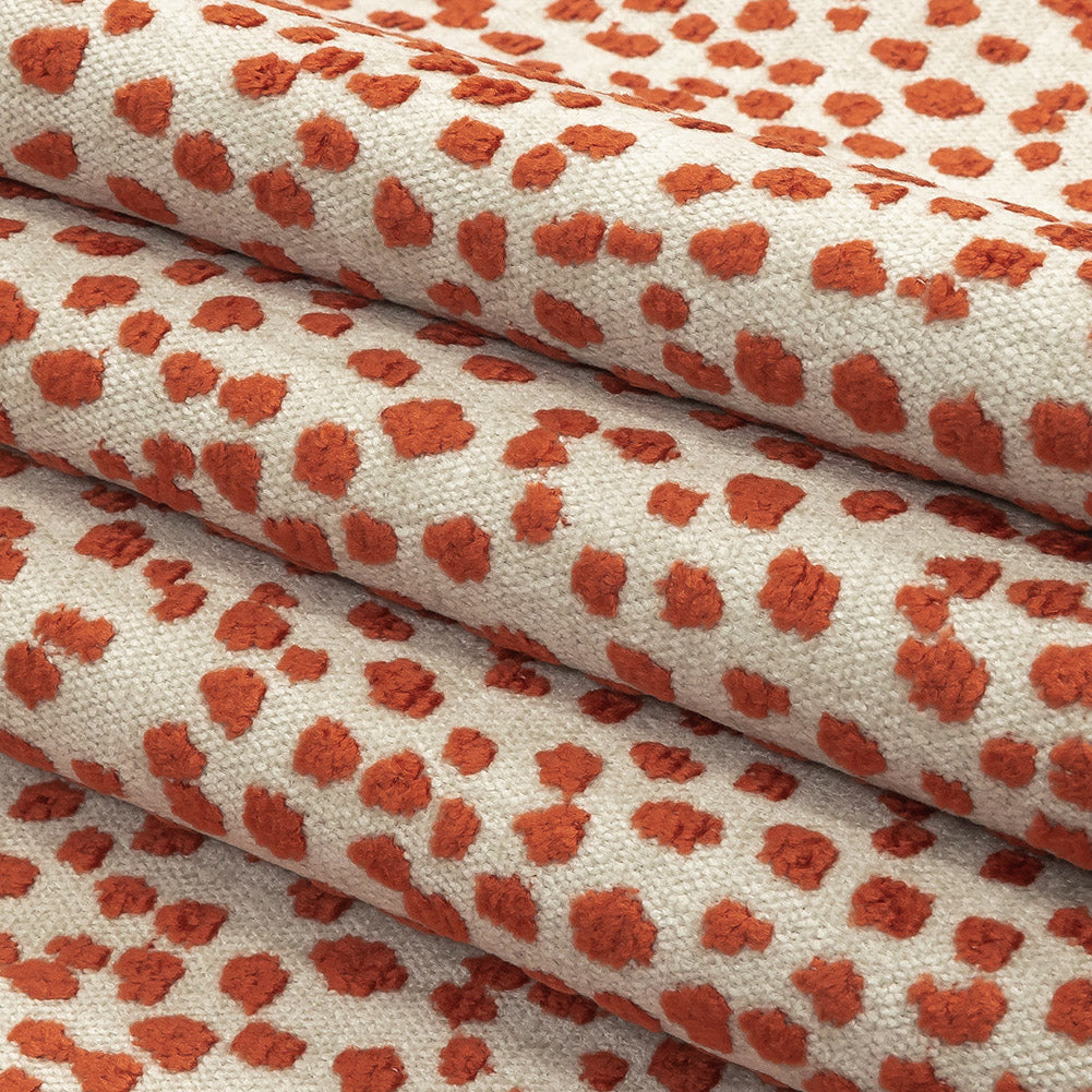 Cinnabar Raised Spots Acrylic Chenille Woven - Folded Cinnabar Raised Spots Acrylic Chenille Woven - Folded