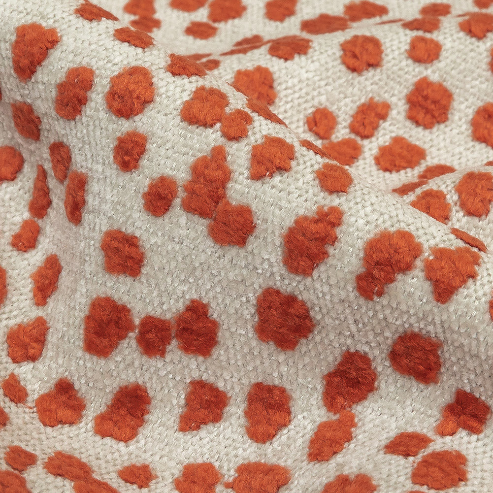 Cinnabar Raised Spots Acrylic Chenille Woven - Detail Cinnabar Raised Spots Acrylic Chenille Woven - Detail