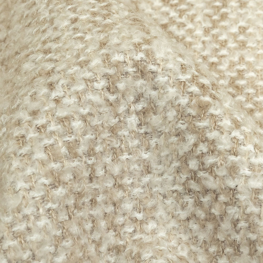 Cream Tweedy Upholstery Boucle - Detail Cream Tweedy Upholstery Boucle - Detail
