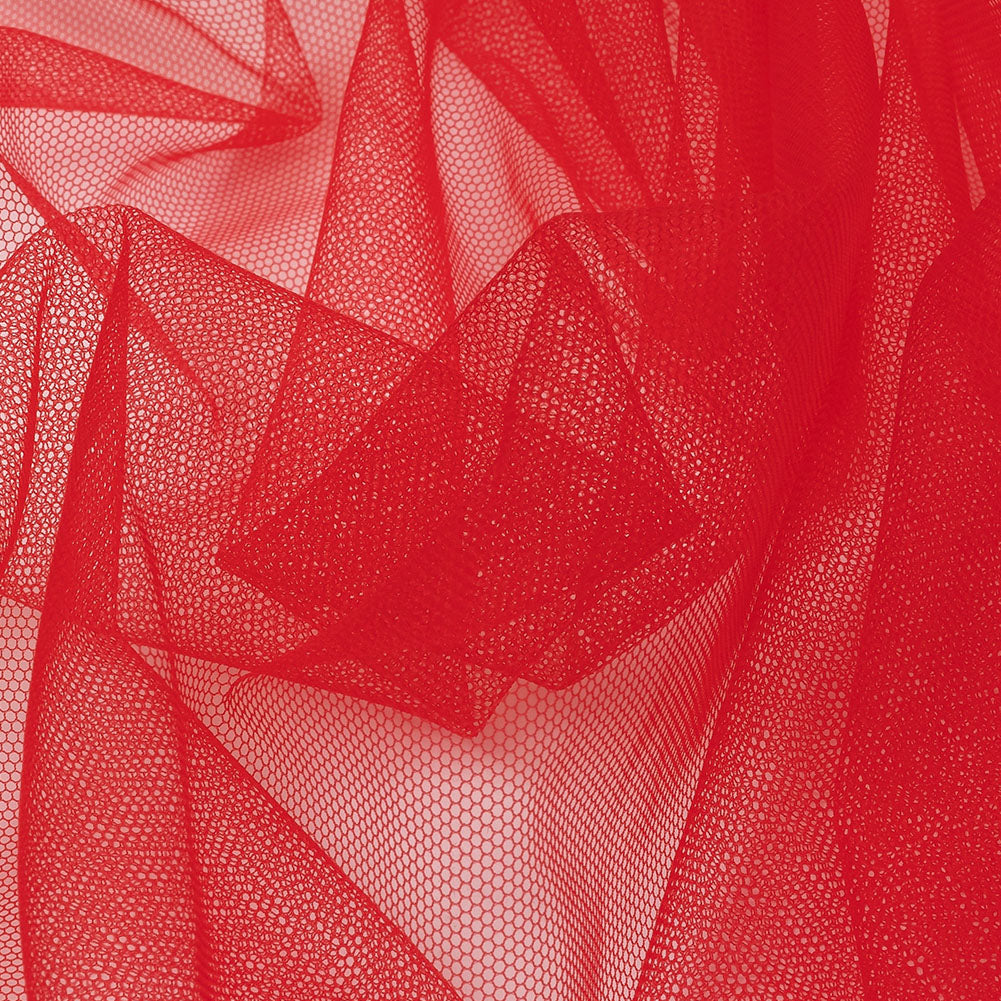 Bright Red Leonardo Soft Nylon Tulle - Folded Bright Red Leonardo Soft Nylon Tulle - Folded