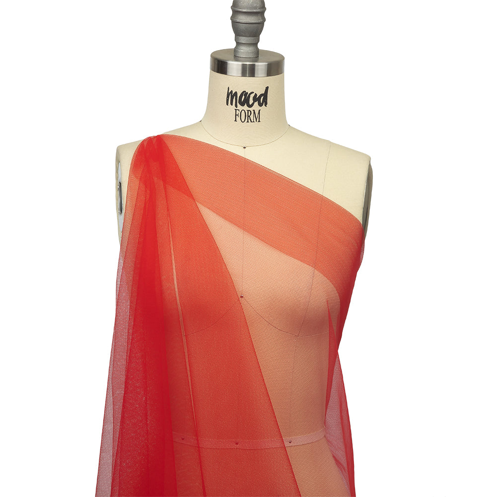 Bright Red Leonardo Soft Nylon Tulle - Detail Bright Red Leonardo Soft Nylon Tulle - Detail