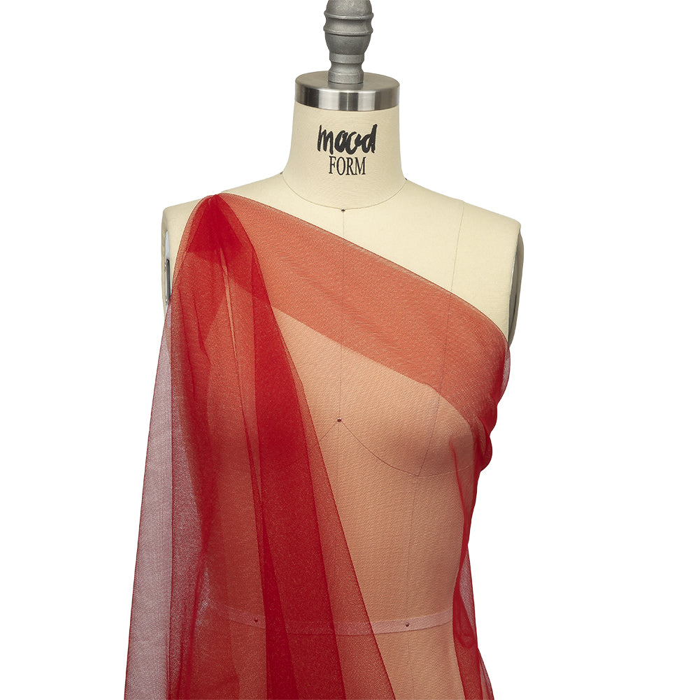 Cherry Red Leonardo Soft Nylon Tulle - Detail Cherry Red Leonardo Soft Nylon Tulle - Detail