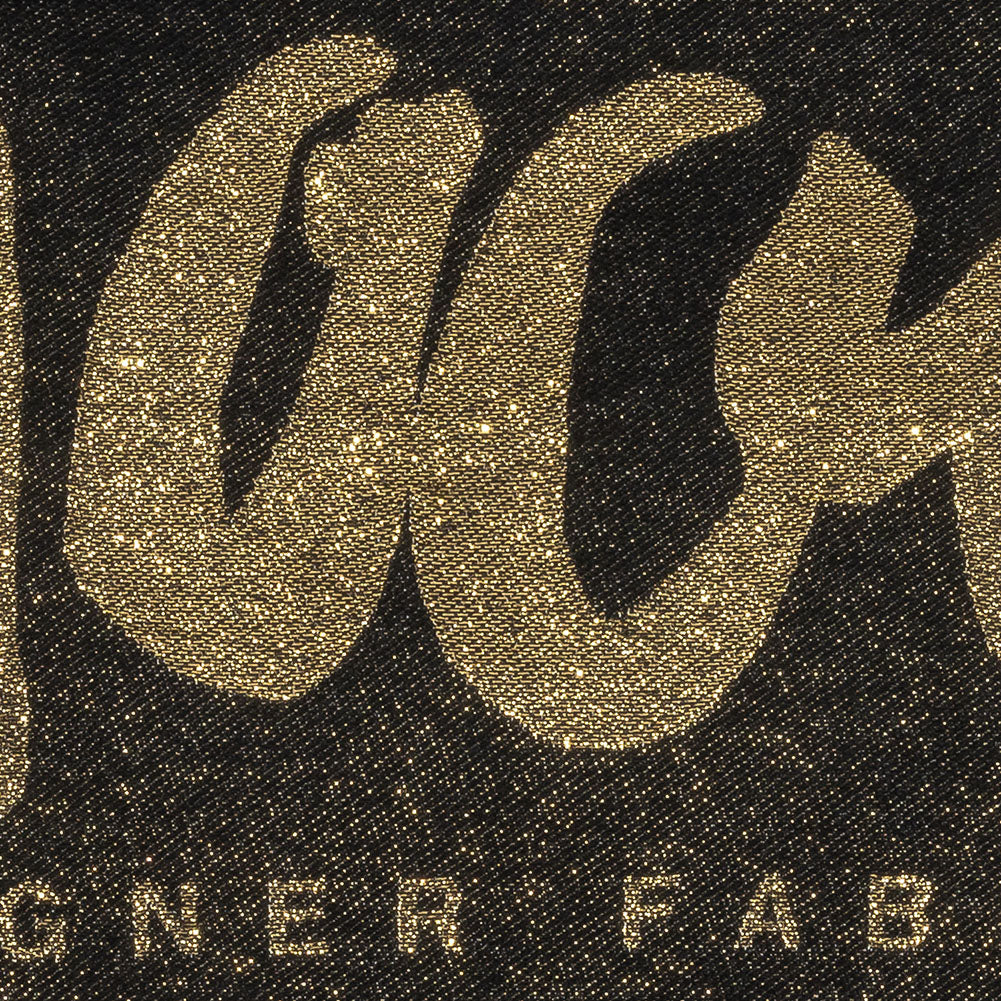 Mood Designer Fabrics Metallic Black and Gold Oversized Square Patch - 18.875 - Detail Mood Designer Fabrics Metallic Black and Gold Oversized Square Patch - 18.875 - Detail