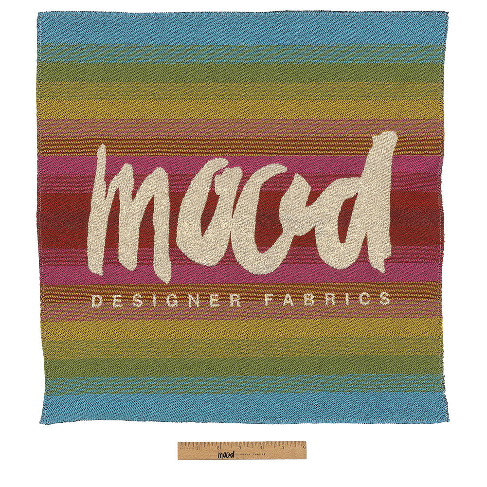Mood Designer Fabrics Metallic Gold and Rainbow Oversized Square Patch - 18.875" Full Mood Designer Fabrics Metallic Gold and Rainbow Oversized Square Patch - 18.875" Full