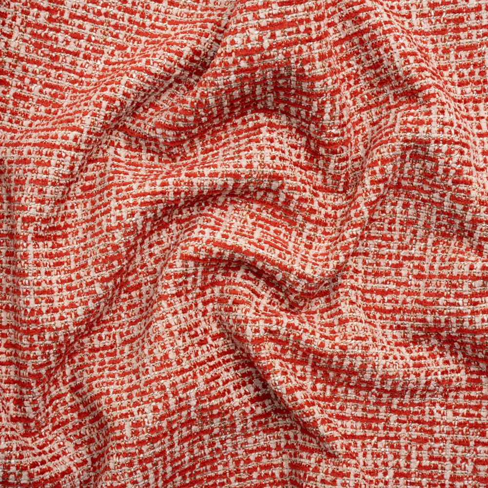 Crypton Ruby and Beige Tweed Polyester Upholstery Chenille Crypton Ruby and Beige Tweed Polyester Upholstery Chenille
